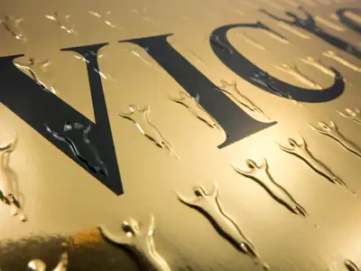 Gold metallic cover made of simsa MetalPaper Gold Standard with printing and embossing