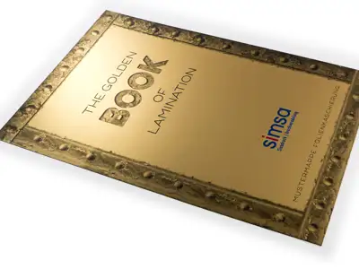 simsa MetalPaper Gold Satin mit Bedruckung, Karton mit seidenmatter und kratzfester Echtmetallisierung