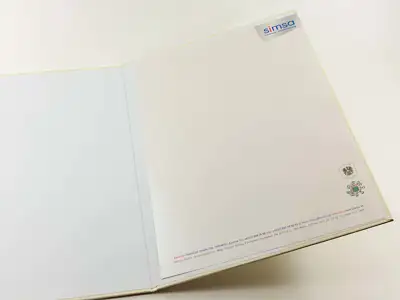 Dekretmappe für Urkunden der Staatsoper aus 2mm Hartpappe Innenansicht