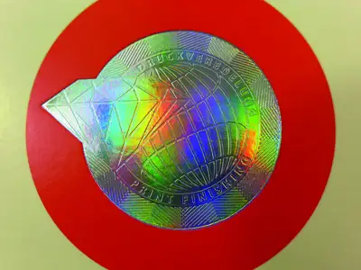 Textured foil stamping hologram effect silver