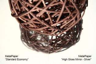 simsa MetalPaper High Gloss Mirror and Standard compared in terms of sharpness of image reflection