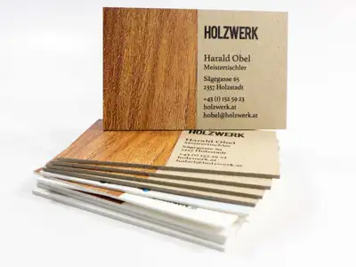 Business cards made of 1,5mm thick cardboard, grey and white