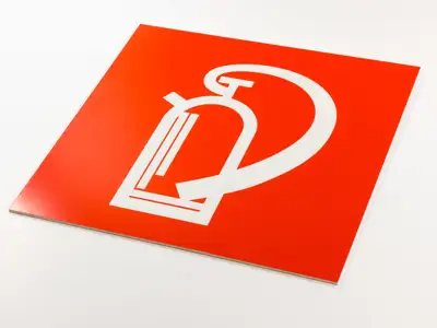 Printed sign fire extinguisher made of PS polystyrene