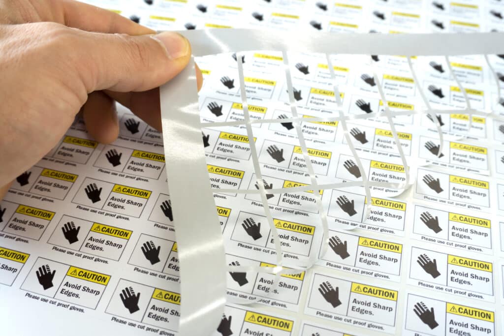 Angestanzte Aufkleber mit Inkjetdruck auf weißer Folie