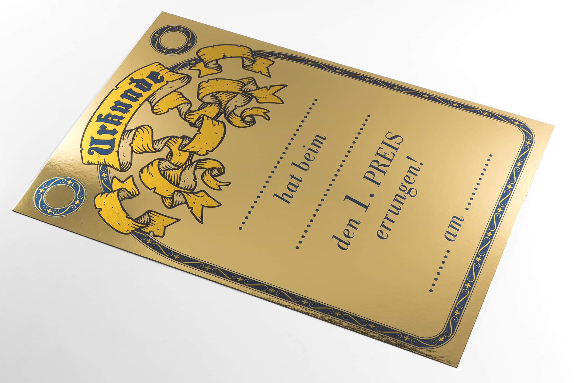 Urkunde Metalpaper Gold 02