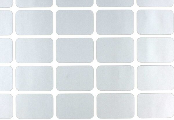 Rubbelkleber Silber mit abgerundeten Ecken